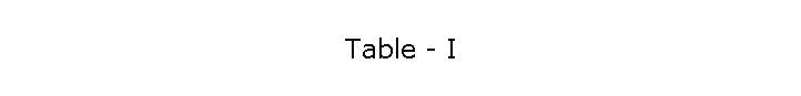 Table - I